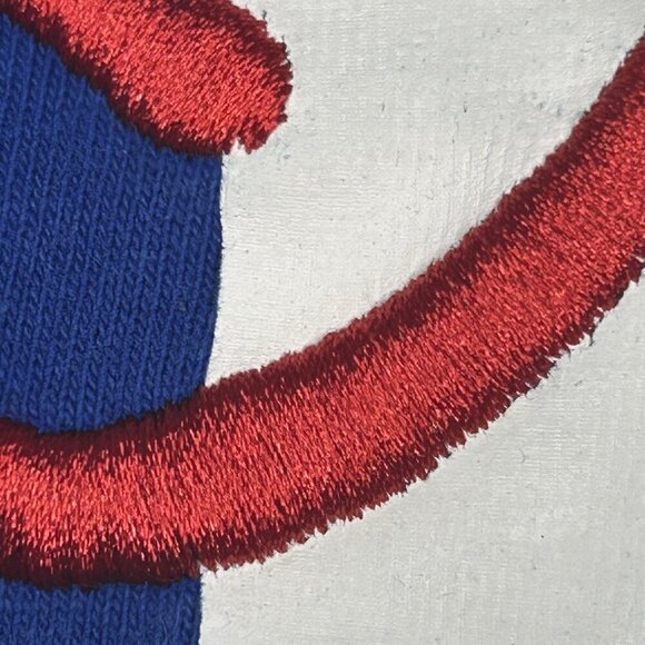 Vintage Champion Shirt Adult Large Blue Red Japanese Print Embroidered Mens Tee - Picture 6 of 12